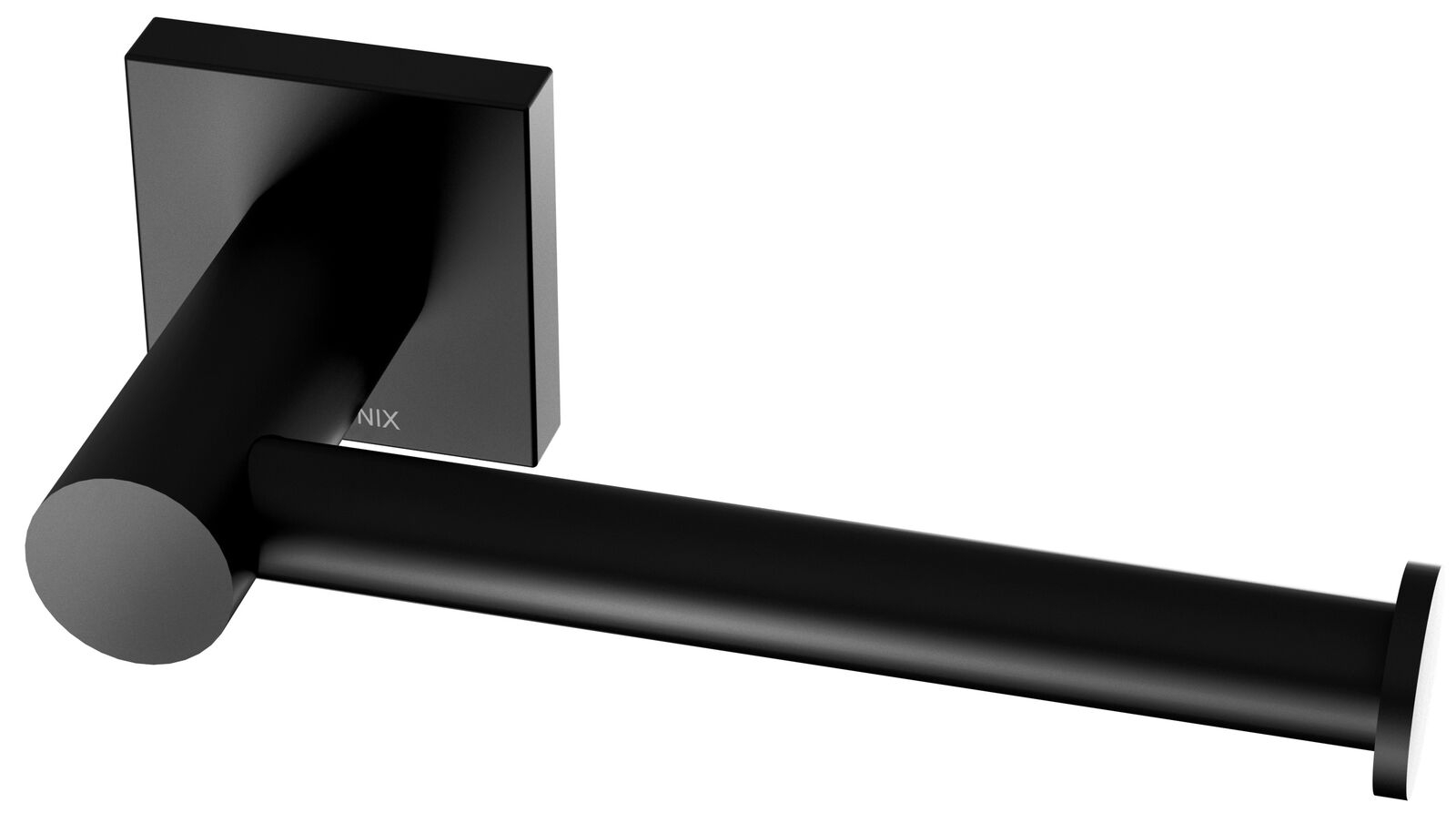 Phoenix Radii Square Plate Toilet Roll Holder - Matte Black