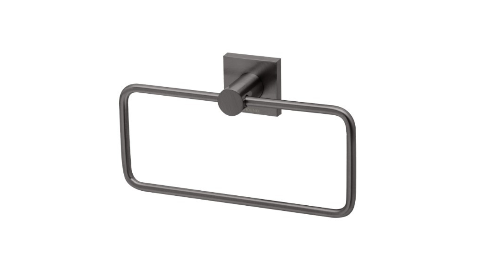 Phoenix Radii Hand Towel Holder Square Plate - Brushed Carbon