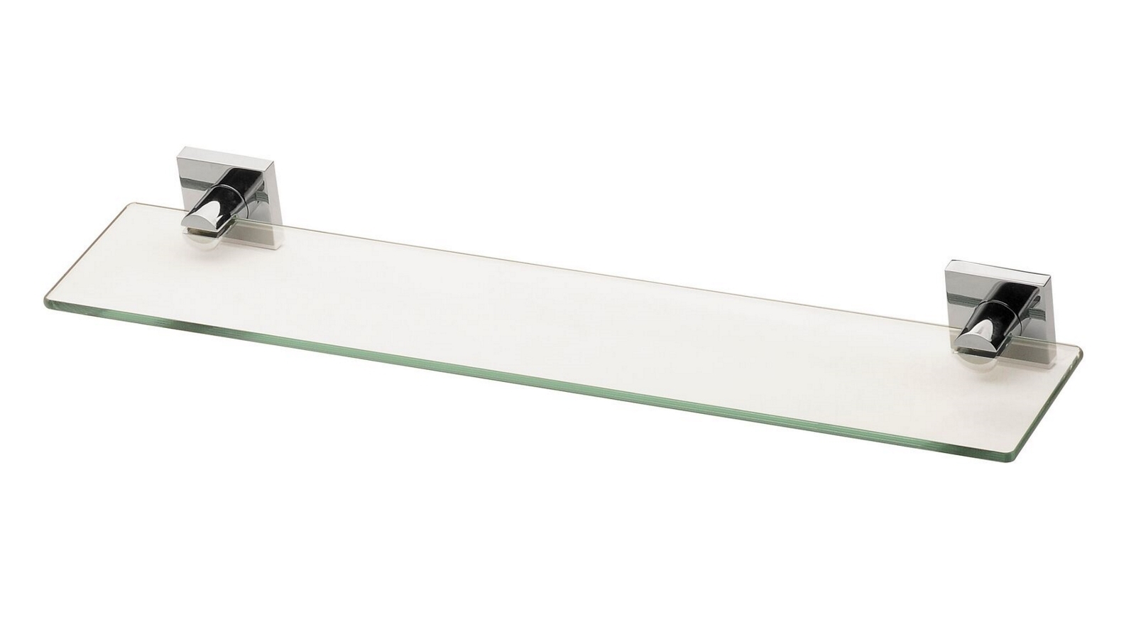 Phoenix RadII Square Plate Glass Shelf Chrome Harvey Norman