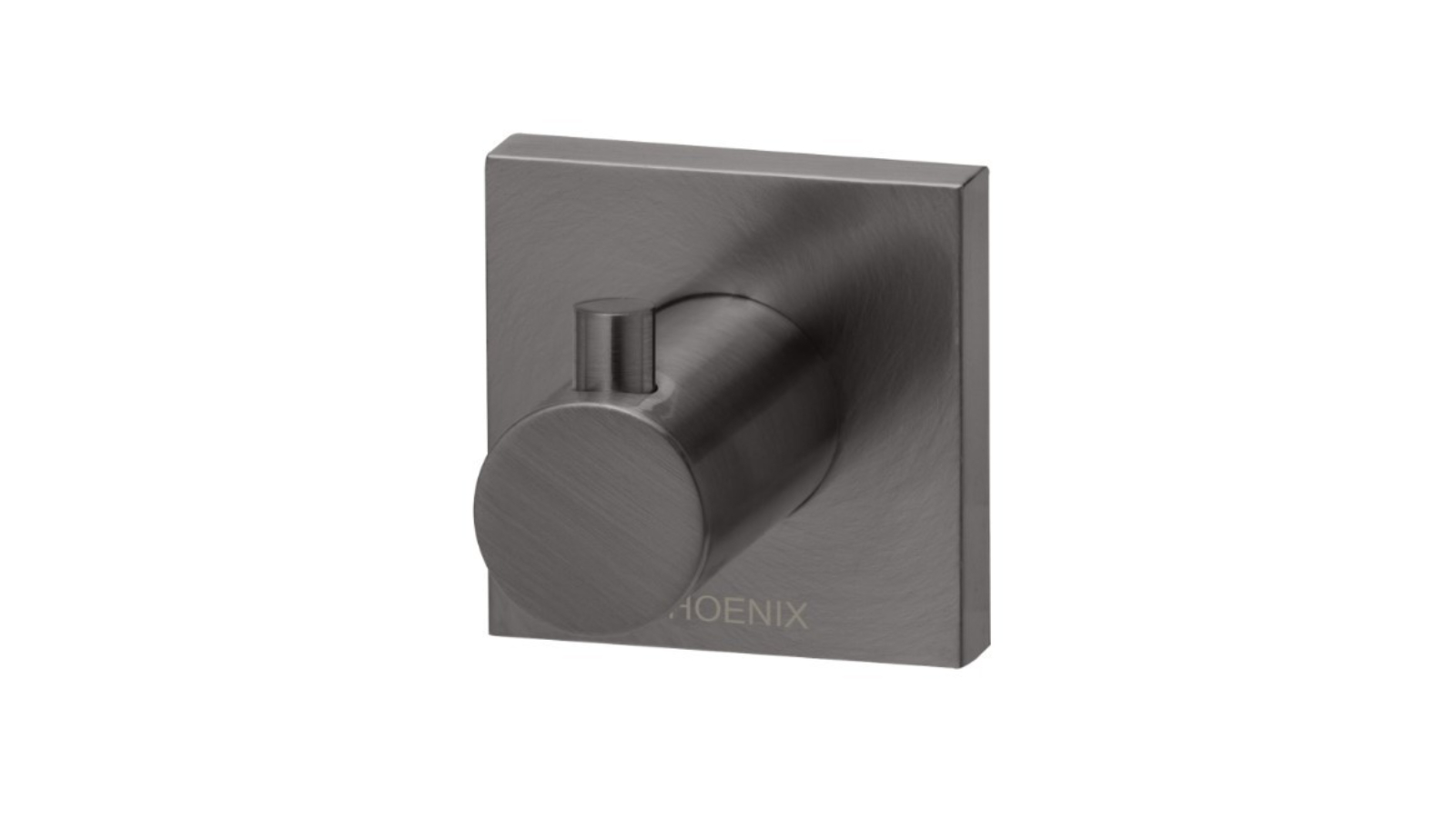 Phoenix Radii Robe Hook Square Plate - Brushed Carbon