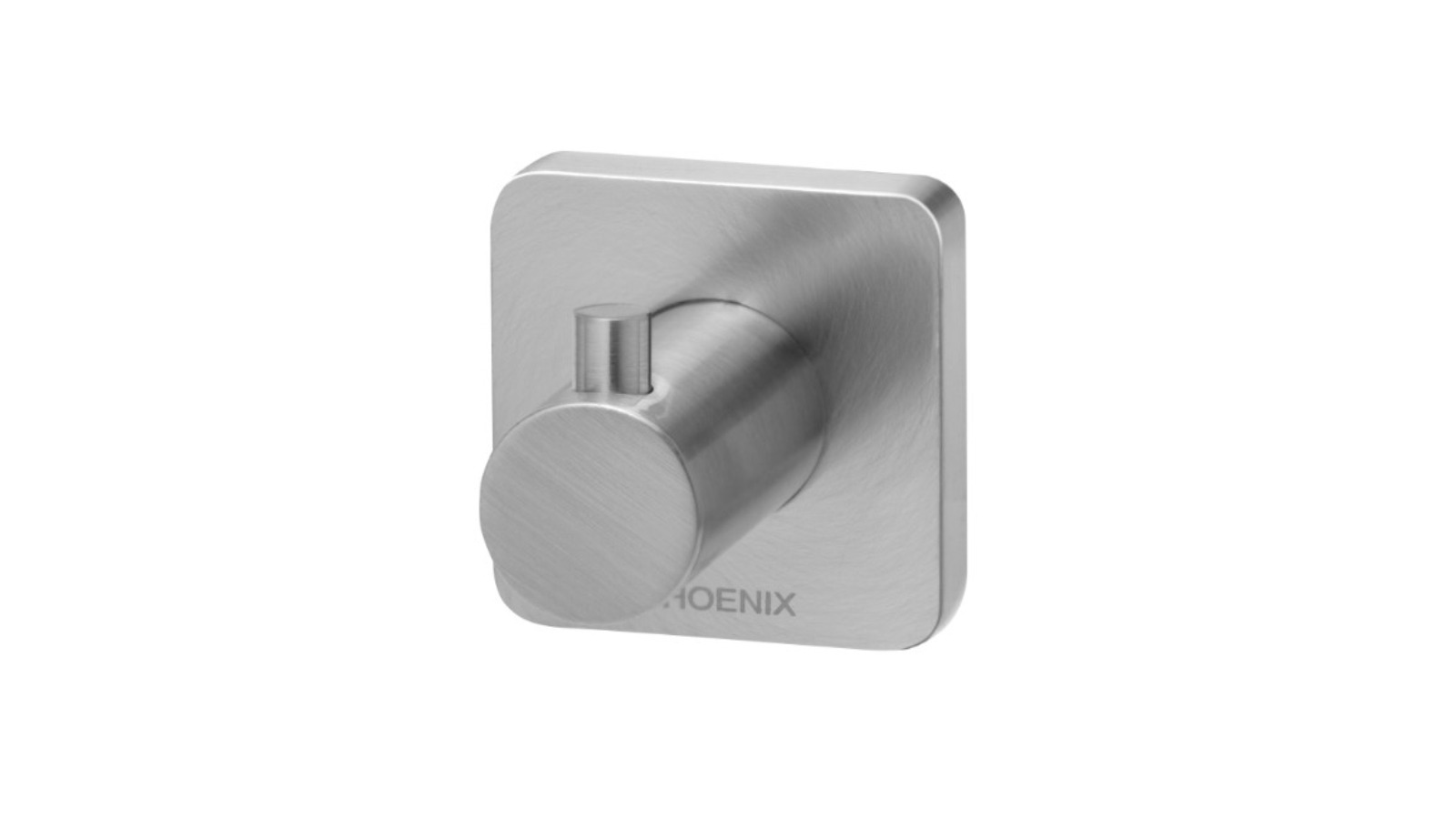 Phoenix Radii Robe Hook Square Plate - Stainless Steel 