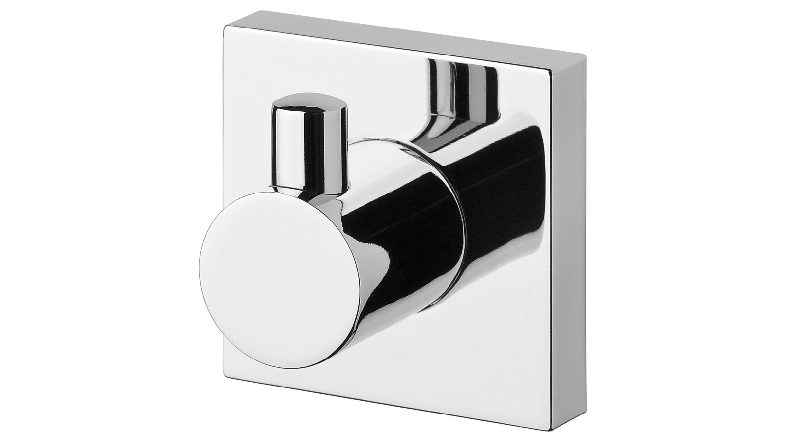 Phoenix RadII Square Plate Robe Hook - Chrome