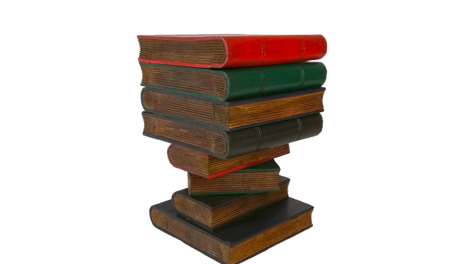 Mango Trees Artisan Handmade Book Stack Side Table with Storage