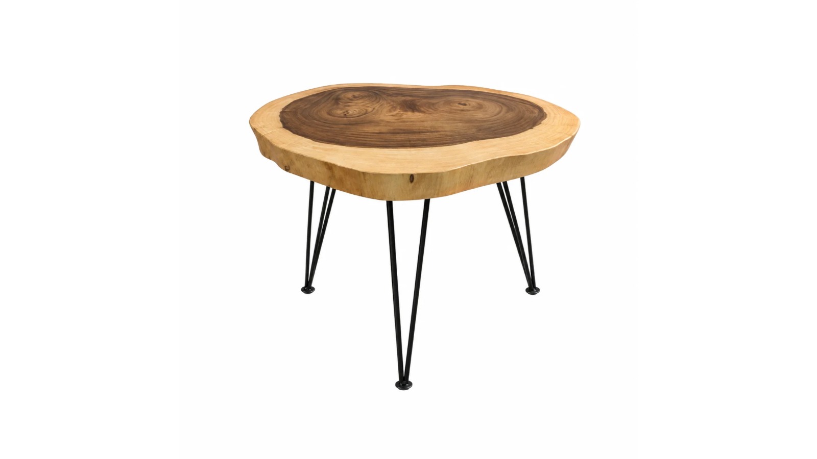 Mango Trees Round Raintree Wood Live Edge Coffee/Outdoor Table - 65cm