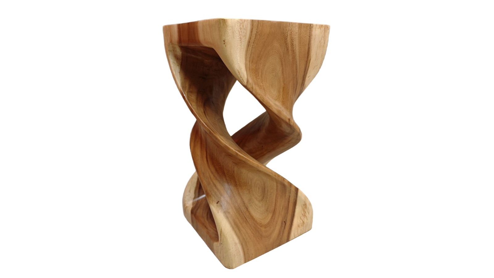 Mango Trees Handmade Hardwood Double Twist Side Table/Corner Stool/Plant Stand