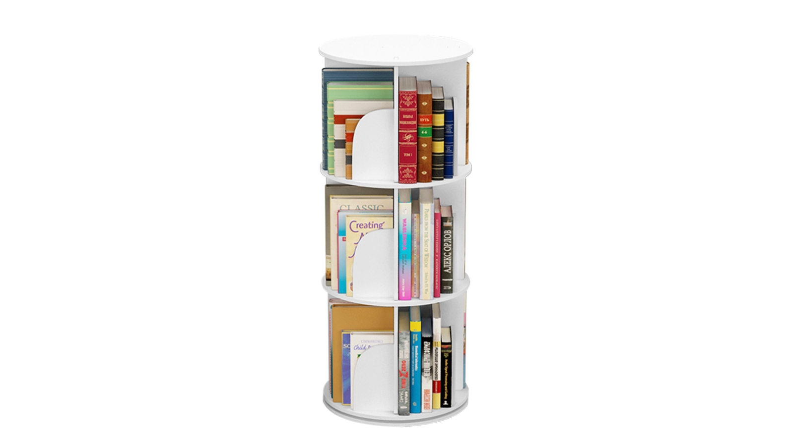 Nomi 3 layer Rotating Bookshelf Harvey Norman