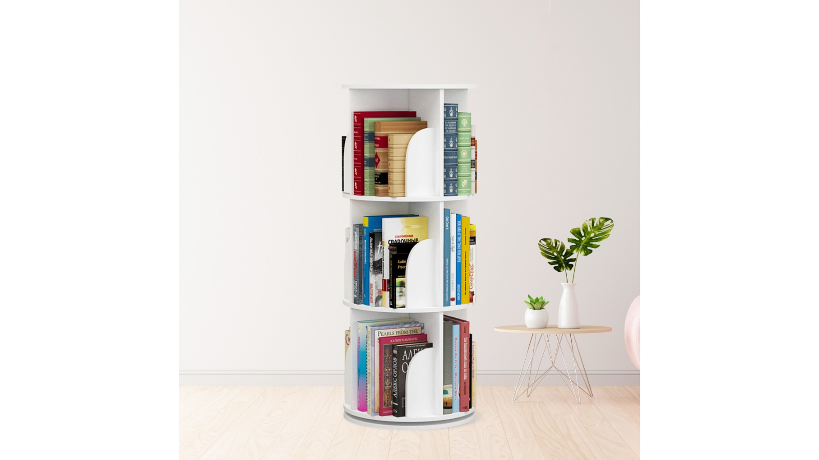 Nomi 3 layer Rotating Bookshelf Harvey Norman