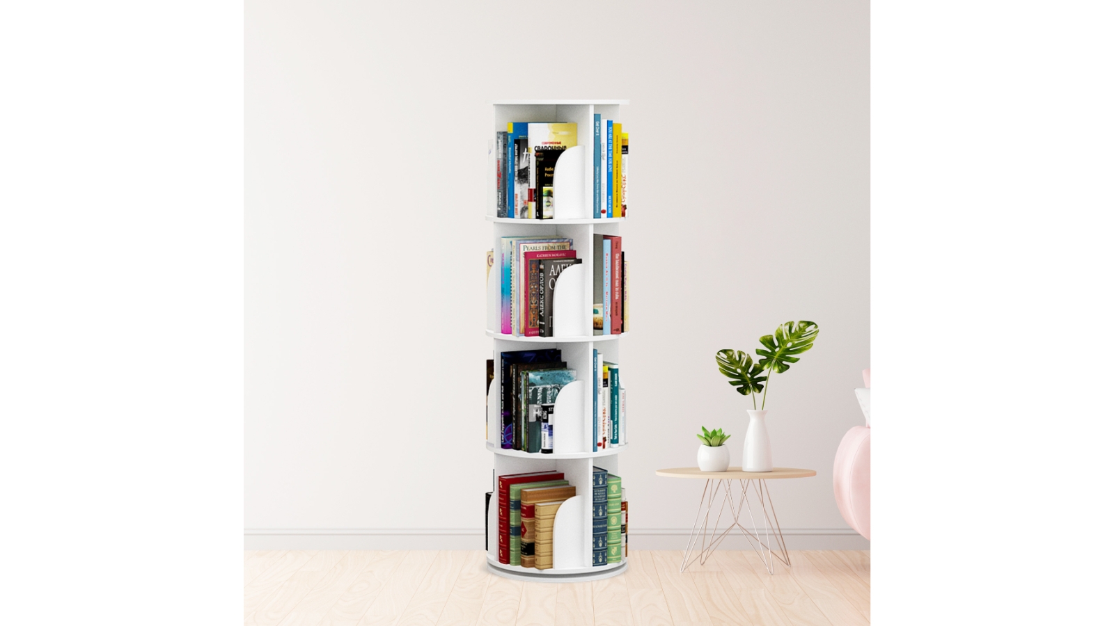 Nomi 4 layer Rotating Bookshelf Harvey Norman