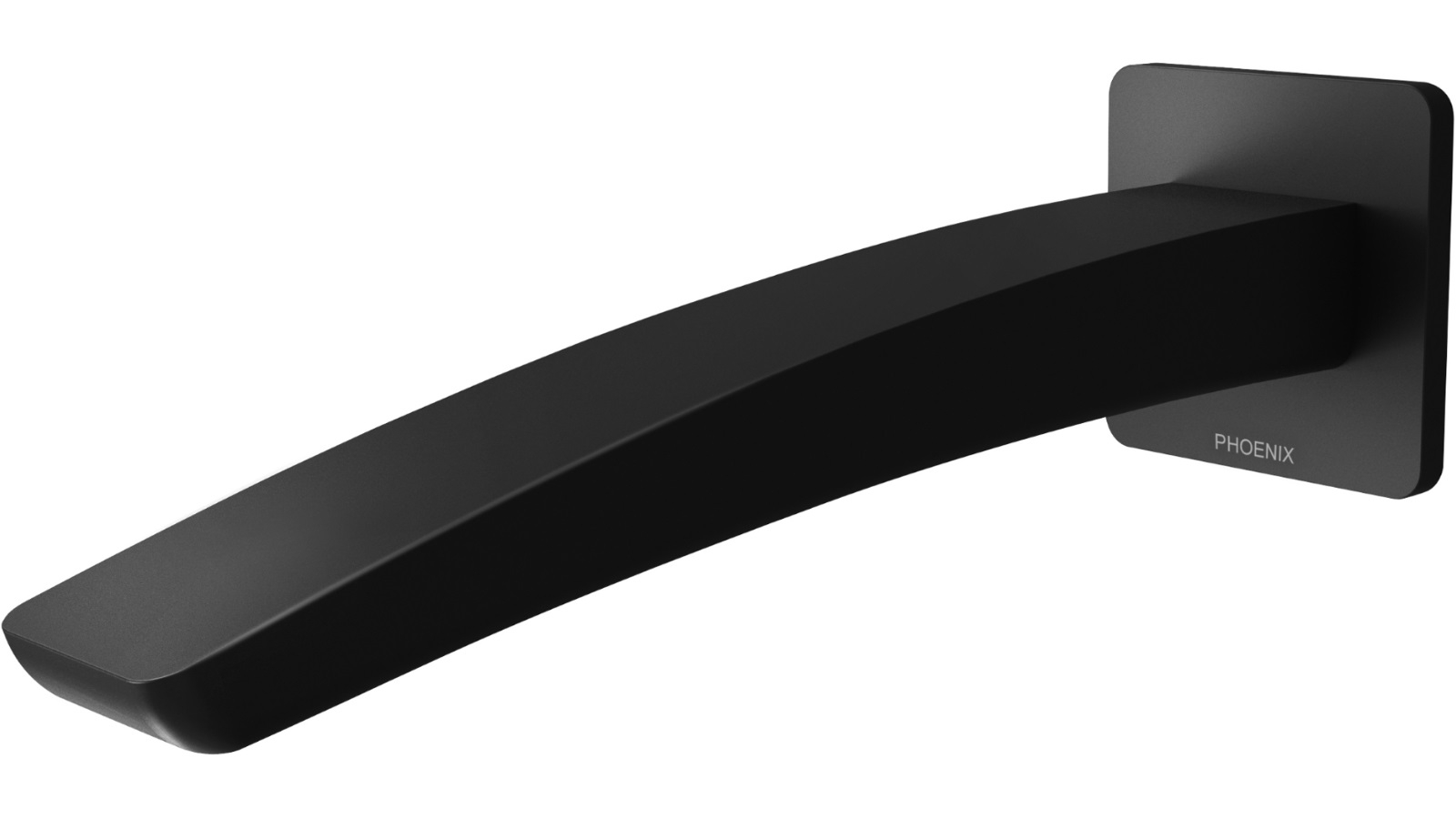 Phoenix Rush 180mm Wall Bath Outlet - Matte Black