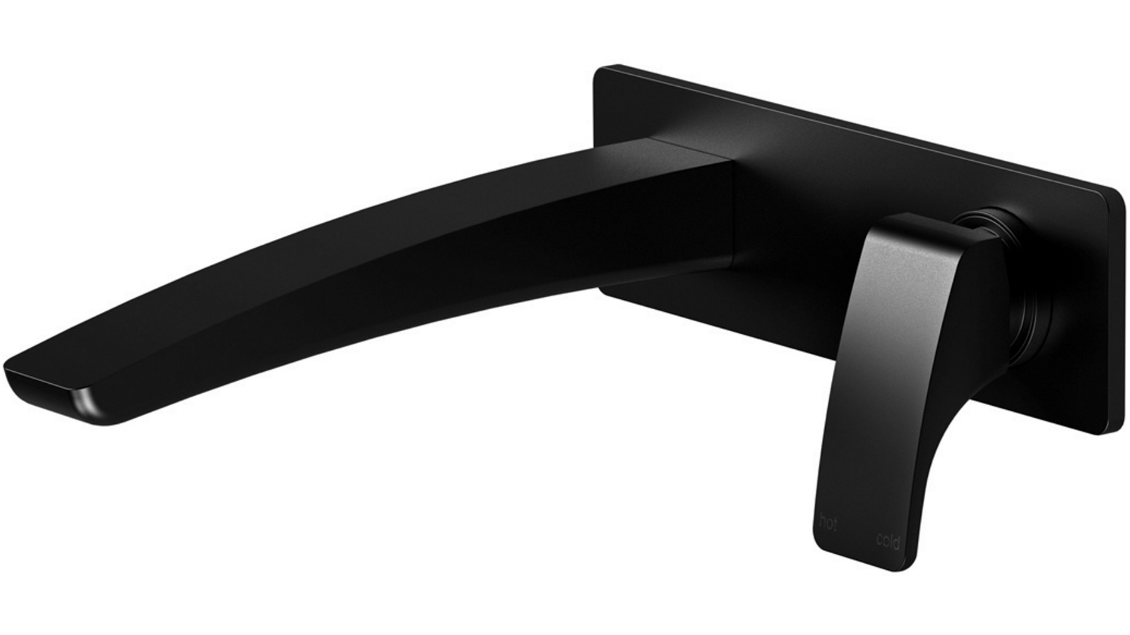 Phoenix Rush 180mm Wall Basin Mixer on Plate - Matte Black