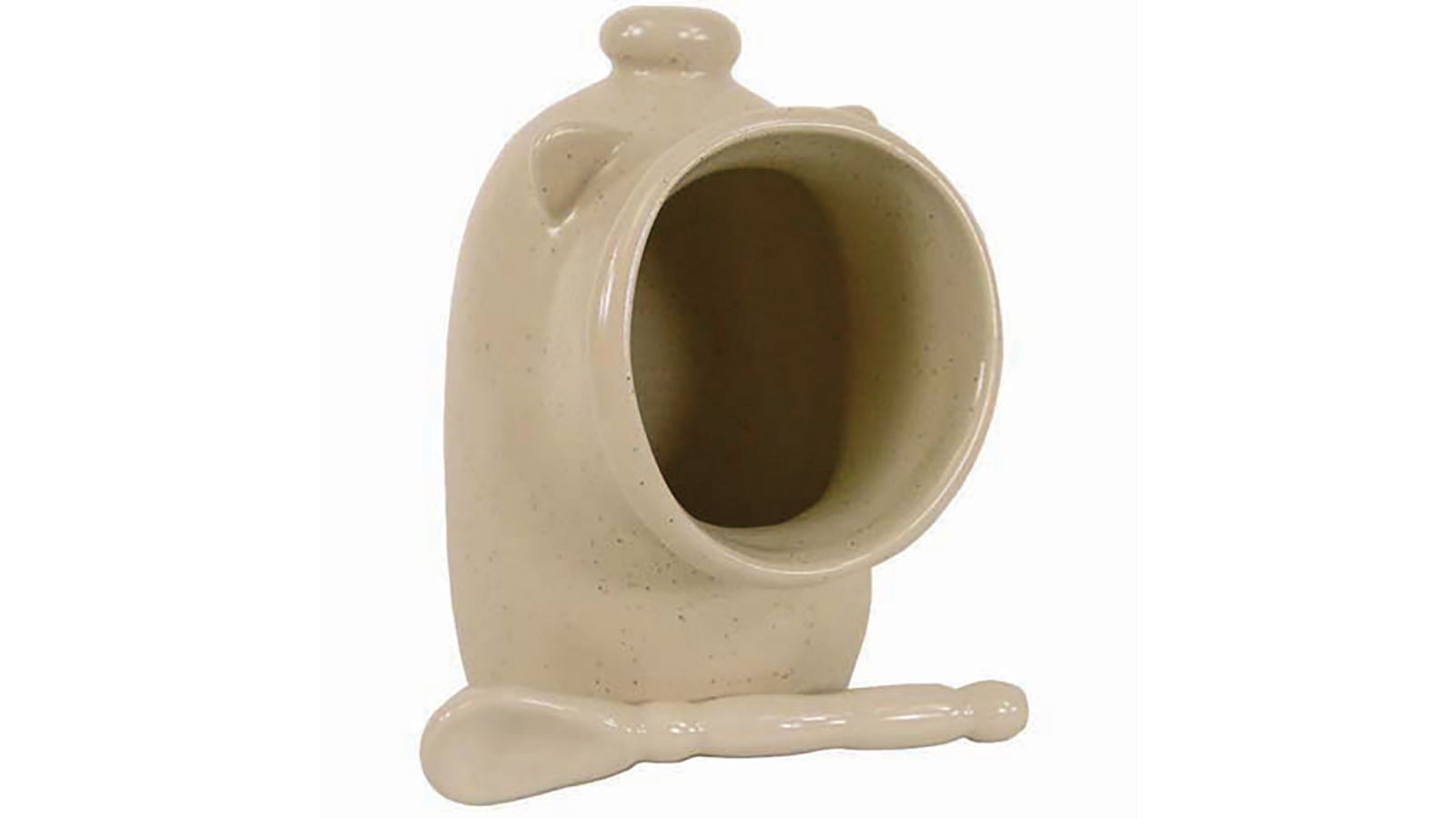 RSVP 12.5cm Salt Stoneware Pig with Spoon - Oat