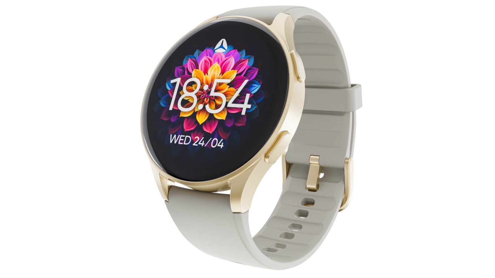 Ryze Gene Smart Watch - Metallic Gold with Slate Grey + Pink Strap