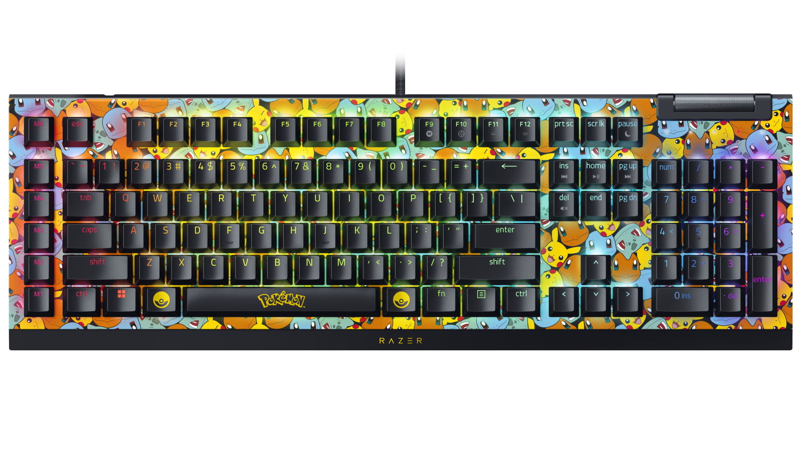 ⭐Razer Blackwidow V４⭐ポケモン⭐【ピカチュウVer】特典多数 Razer BlackWidow V4 X Wired Gaming Keyboard - Pokemon