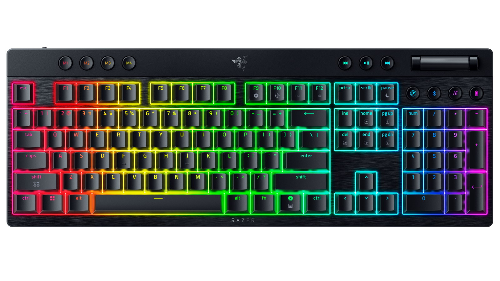 Razer BlackWidow V4 Wireless Low-Profile Mechanical Gaming Keyboard (Yellow Linear Switch) - Black