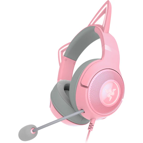 Razer Kraken Kitty V2 Quartz Edition USB Gaming Headset with RGB Kitty Ears