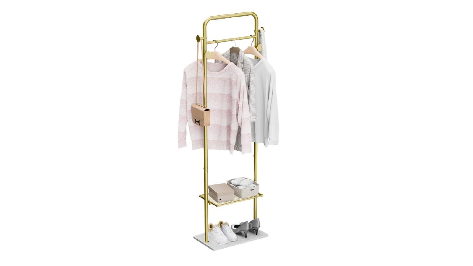 Pretty & Practical Durable Metal Corner Clothes Rack