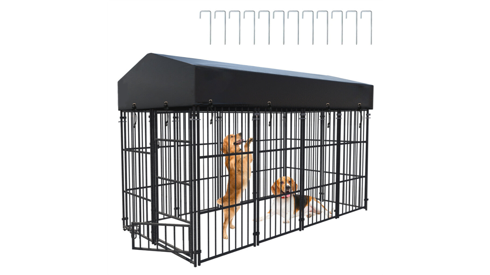 Pretty & Practical Dog Metal House with Feeding Door