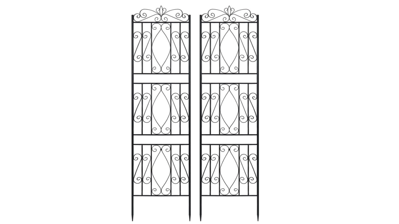 Pretty & Practical Metal Garden Outdoor Trellis - Black