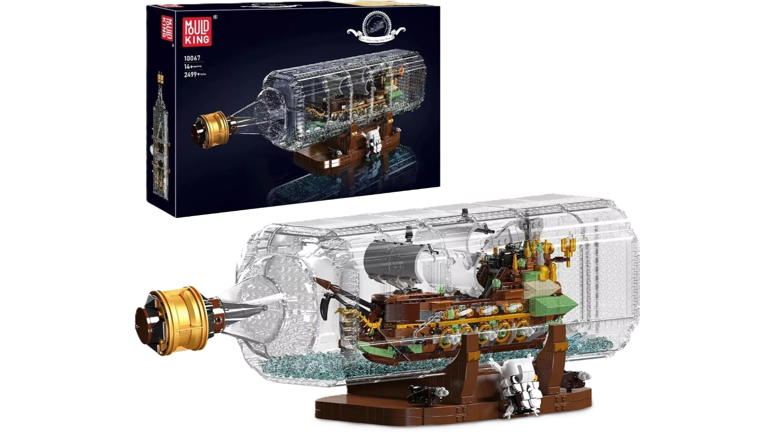 Mould King 2499 Piece Pirates Ship in a Bottle Building Blocks Kit for Kids