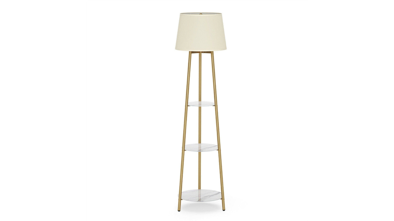 Pretty & Practical 3-Tier Modern Tripod LED Floor Lamp - Gold/Beige