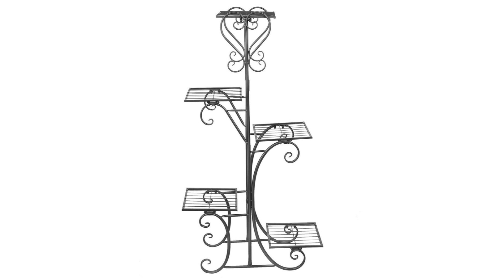 Pretty & Practical 3-Tier Iron Plant Stand - Black