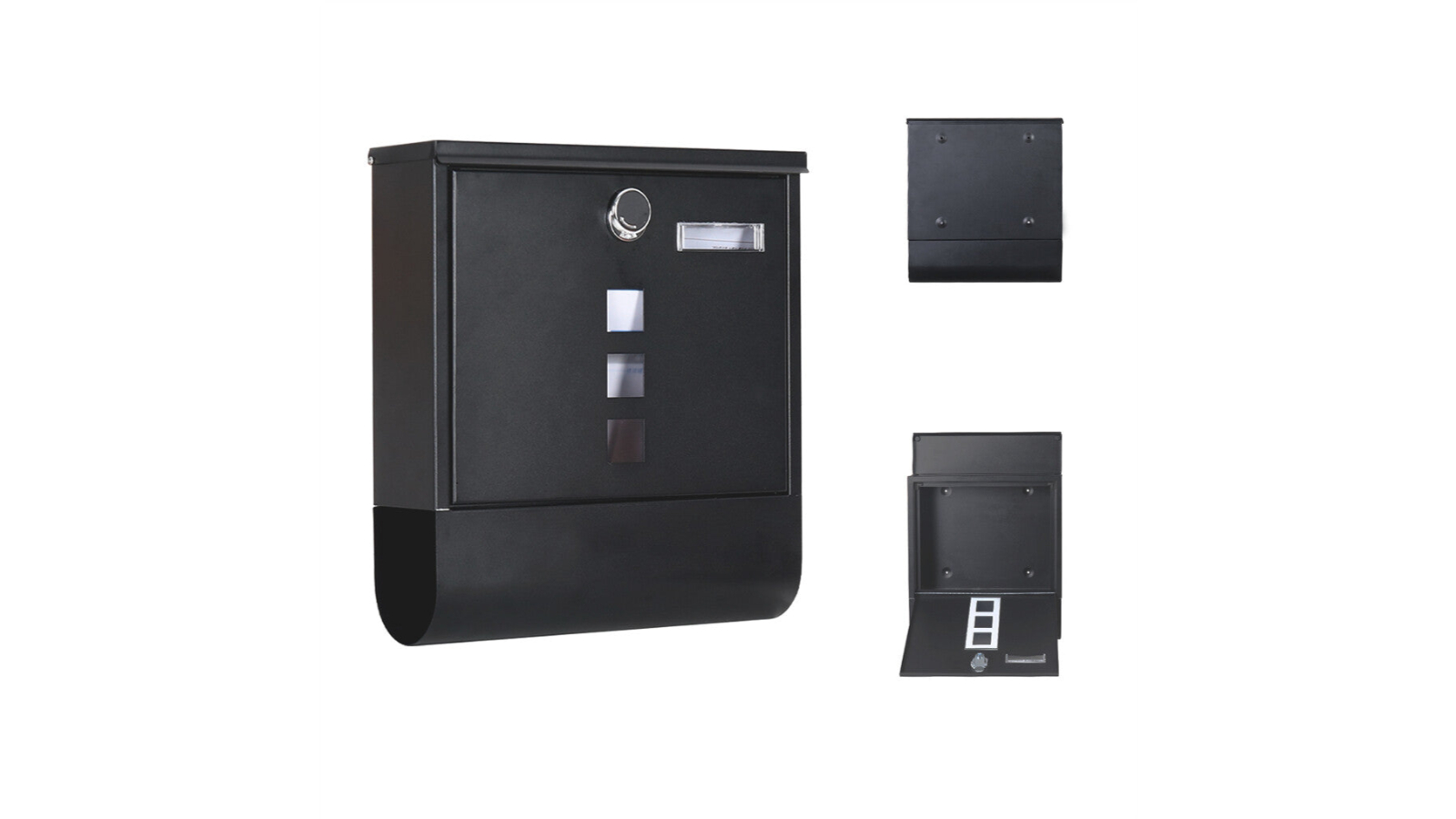 Pretty & Practical Large Wall Mounted Letterbox - Black