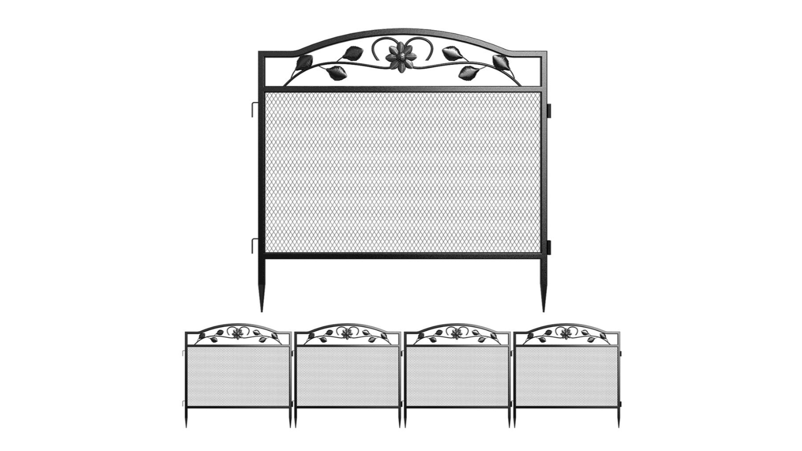 Pretty & Practical 5-Panel Wrought Iron Garden Fence for Pet