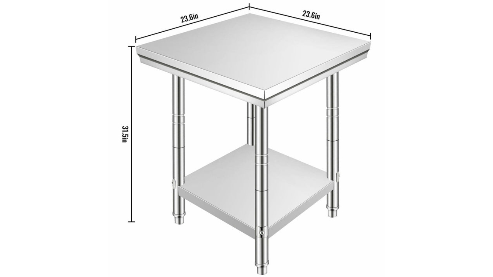 Stainless Steel Kitchen Table 610x610mm Harvey Norman