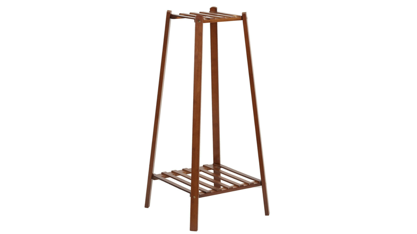 Pretty & Practical 2-Tier Bamboo Plant Stand - Dark Brown