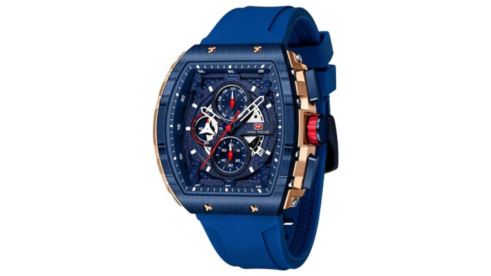 Kangaroo Fitness Large Dial Square Quartz Watch with Silicone Strap
