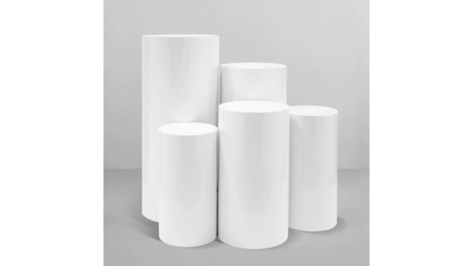 Yarra Supply Round Plinth Cylinder Cake Stand - 5 Piece