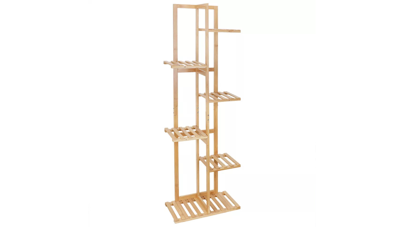 Pretty & Practical 7-Pot Tall Bamboo Plant Stand