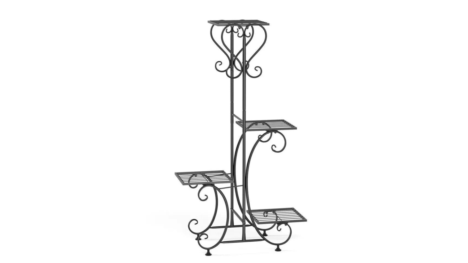 Pretty & Practical 4-Tier Metal Plant Stand for Indoor/Outdoor Flower Display