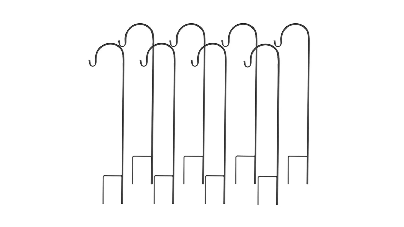 Pretty & Practical 8 Piece Shepherd Hooks Garden Stakes and Hangers