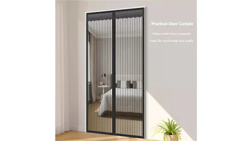 Icegrey Magnetic Screen Door Curtain Defense Against Mosquitoes Or Insects Fits Doors Up To 150cm X 220cm Black 69359028
