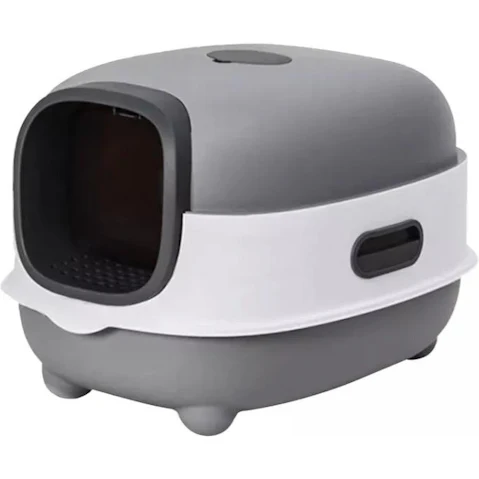 Pretty & Practical Leak-Proof Hooded Cat Litter Box with Scoop - Large