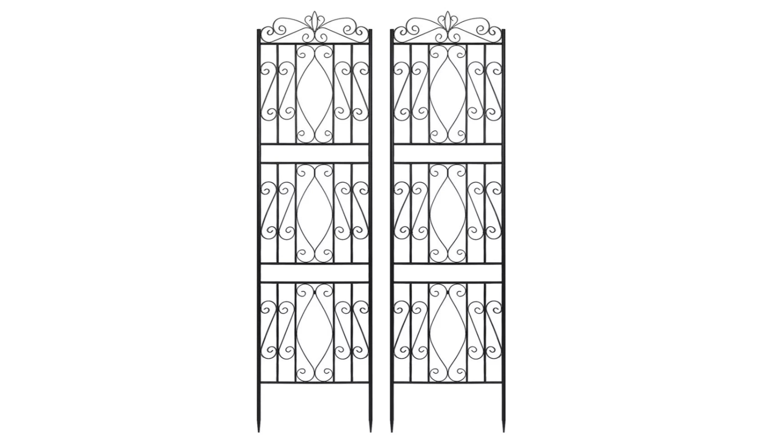 Pretty & Practical Metal Garden Trellis for Outdoor Yard and Patio - Large