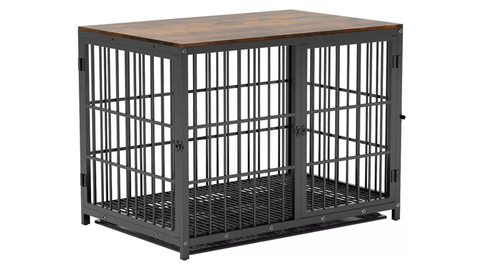 Pretty & Practical Black Sturdy Wooden Dog Crate with Storage Table - X-Large
