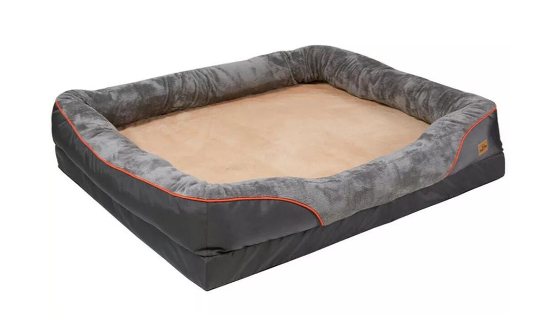 Pretty & Practical Dog Memory Foam with Orthopedic Sofa Bed and Rim Pillow - Large