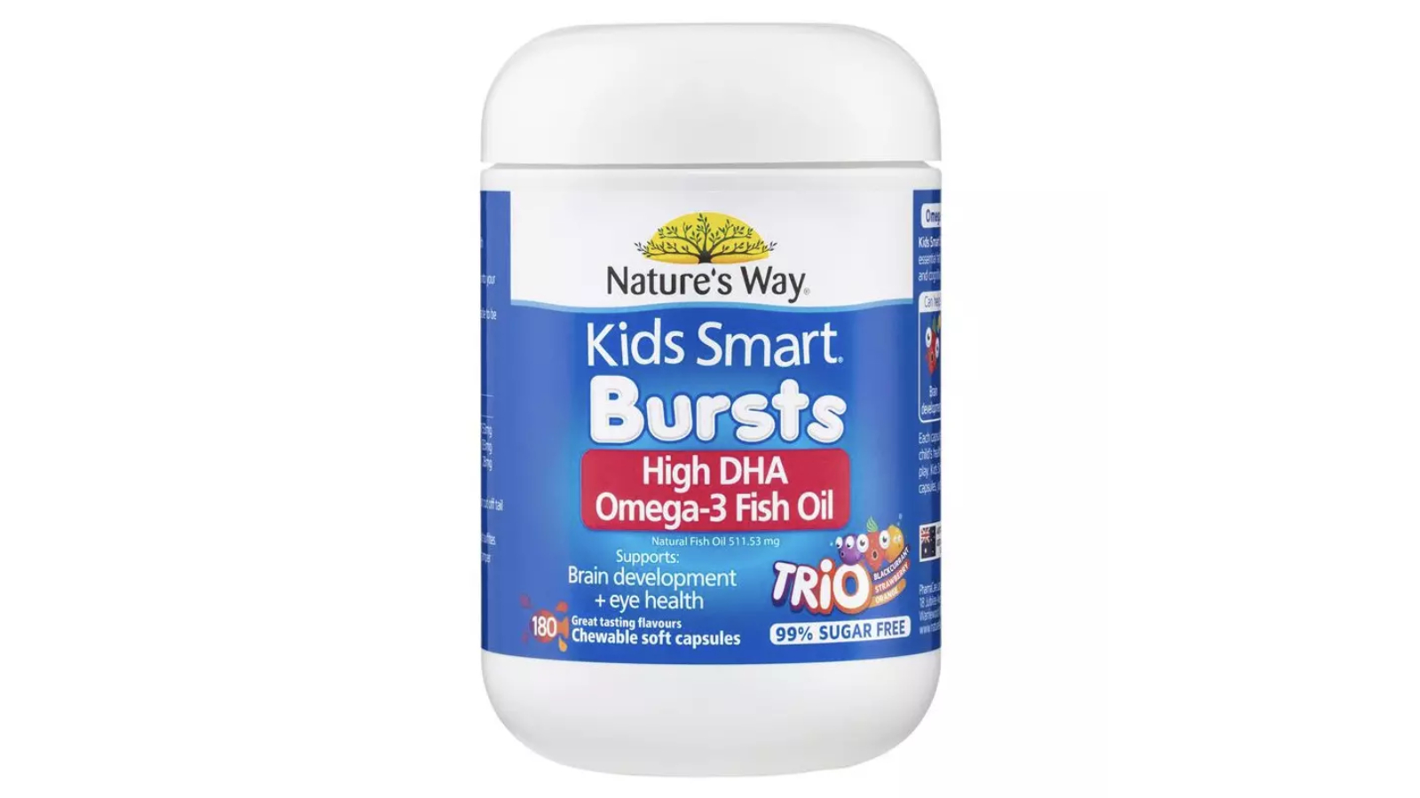 Natures Way Kids 180 Capsules Trio Smart Omega3 Fish Oil
