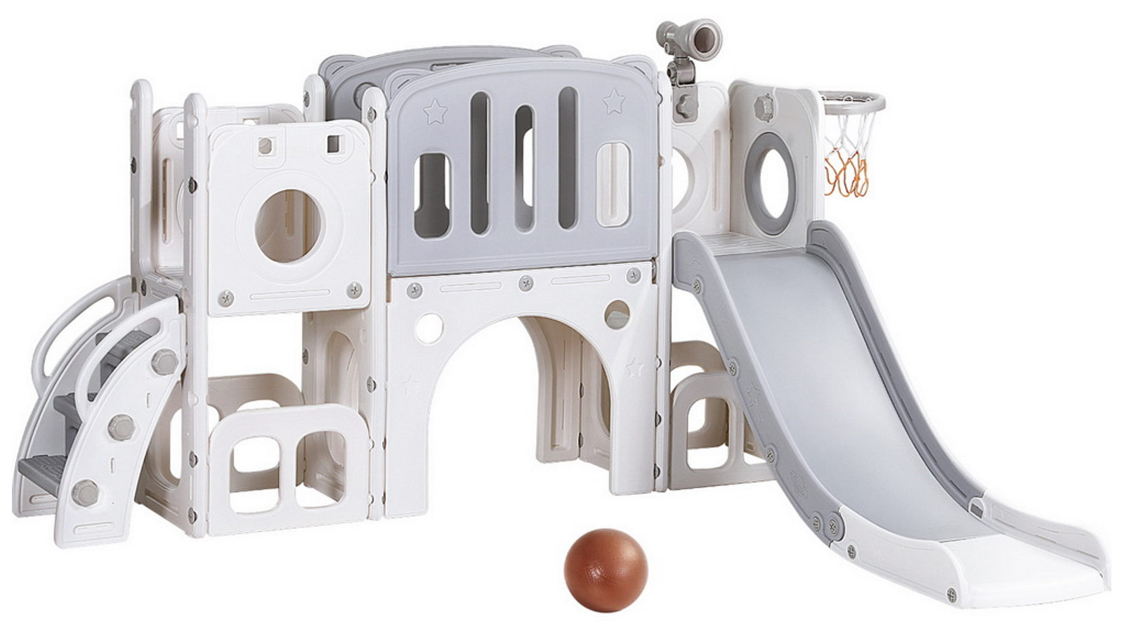 Keezi Kids Slide Swing Set With Ball Hoop
