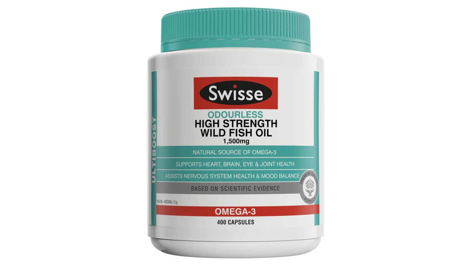 Swisse 1500mg Ultiboost High Strength Odourless Fish Oil - 400 Cap