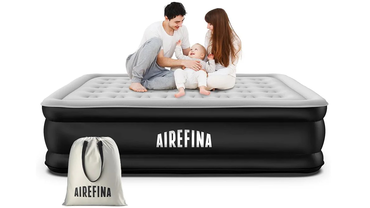 Airefina Inflatable Queen Size Air Mattress with Built-in Electric Pump