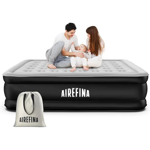 Airefina Inflatable Queen Size Air Mattress with Built-in Electric Pump
