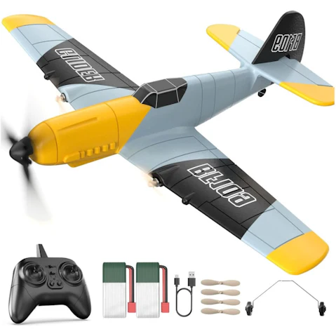Deerc RC Plane 3 Channel BF-109 Remote Control Airplane 6-axis Gyro Stabilizer 2 Batteries