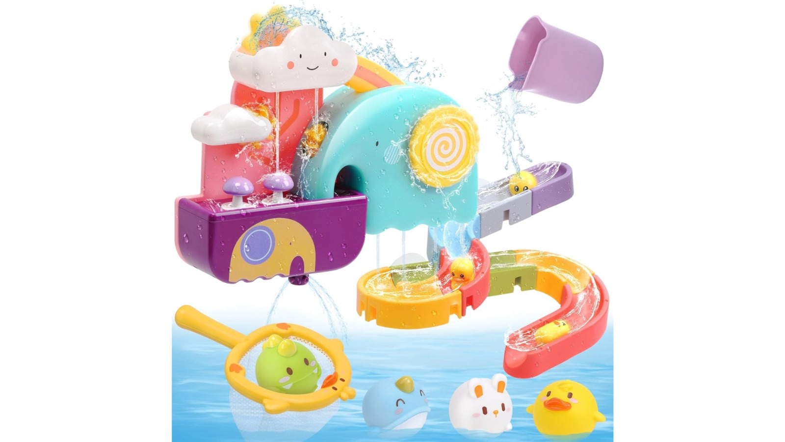 Cute Stone Baby Bath Toy Playset