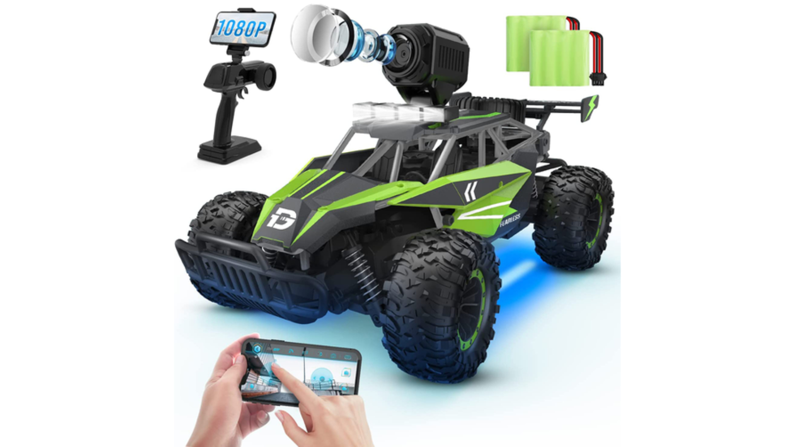 Deerc DE65 Remote Control Car 4WD Off Road 1080P HD FPV Camera