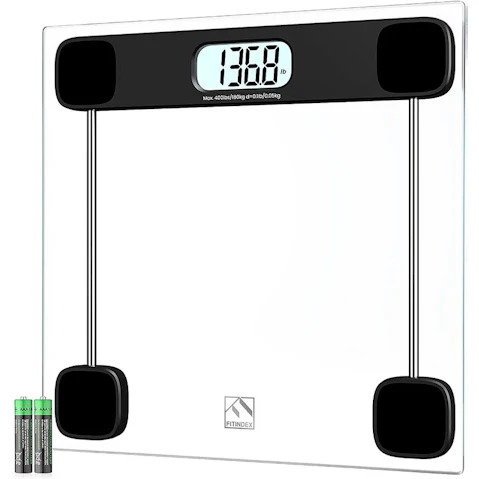 FITINDEX Bathroom Scale with Large LCD Display