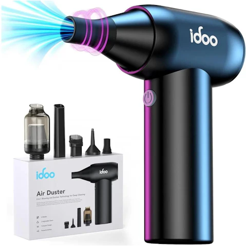 iDoo Compressed Air Duster Portable Vacuum Cordless Electric Canned Duster