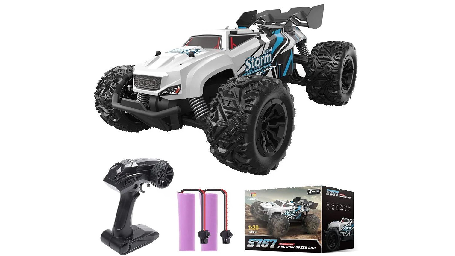 DEERC S767 1:20 Scale 2.4GHz Remote Control Monster Truck With 2 Batteries